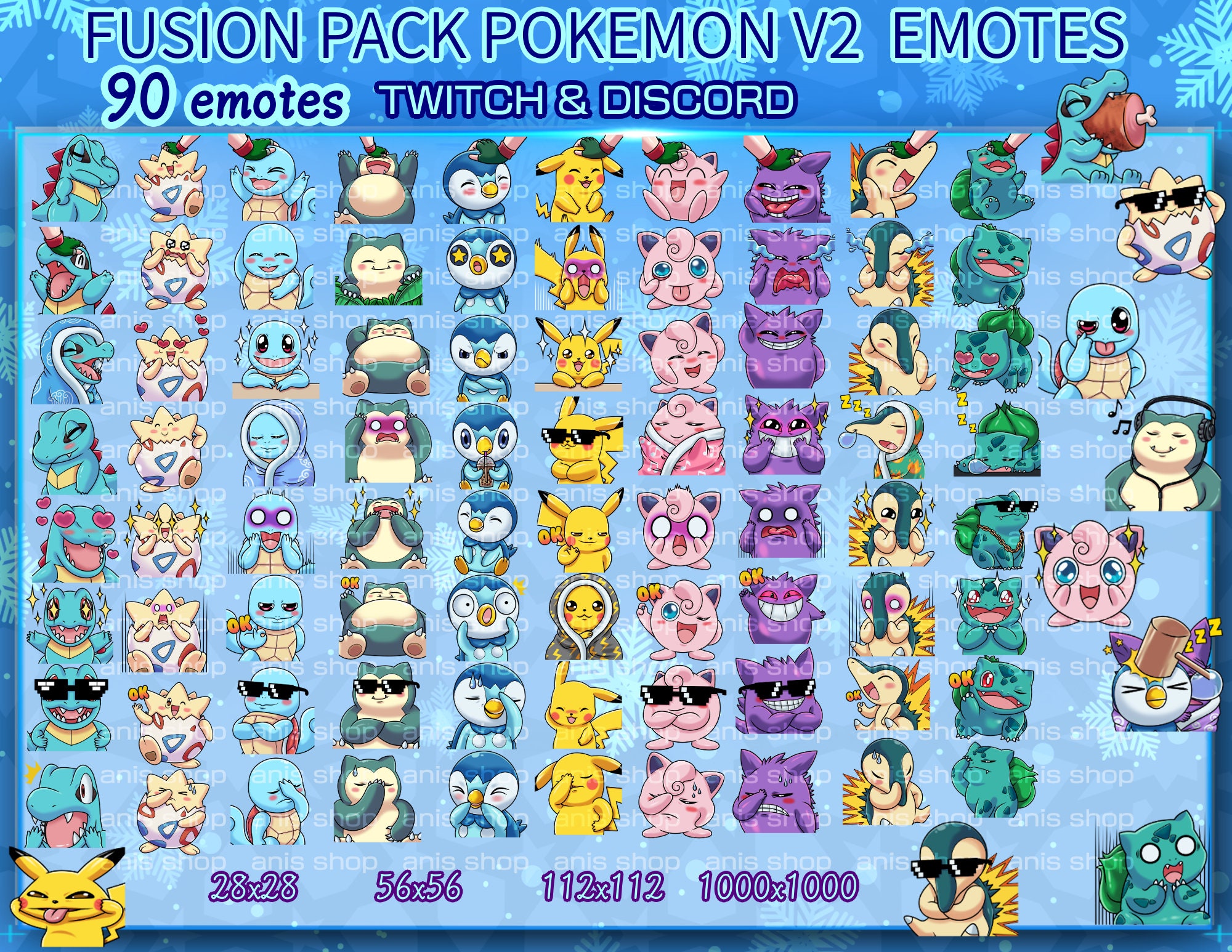 Pokemon Fusion Pack Emotes/ Pokemon Fusion Pack Chibi/ Emotes Discord ...