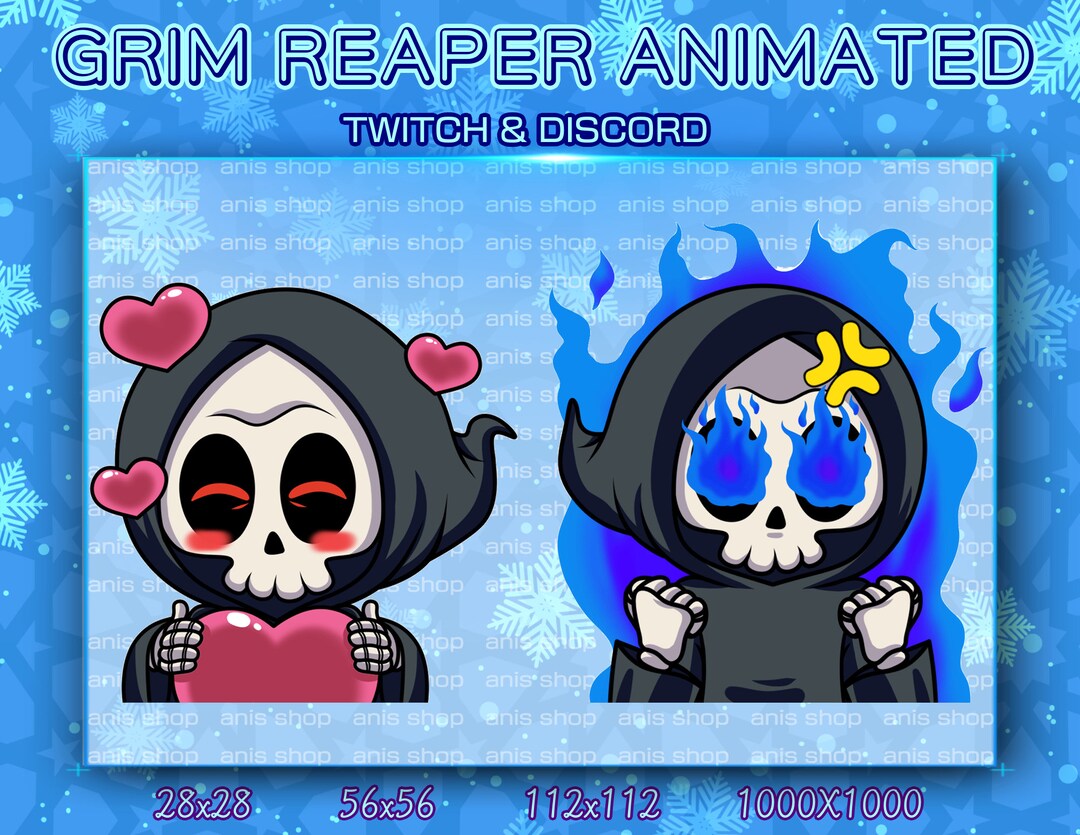 Animated Grim Reaper Emotes/ Grim Reaper Chibi/ Emotes Discord/ Emotes