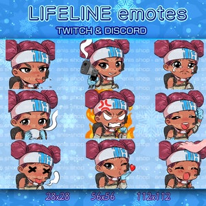 Apex Legends Lifeline emote/ Apex Legends Lifeline carino/ Apex Legends Lifeline chibi/ emote twitch/ emote chibi/ emote bundle