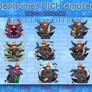 Baphomet rich Emotes/ Baphomet Chibi/ Emotes Discord/ Emotes Twitch