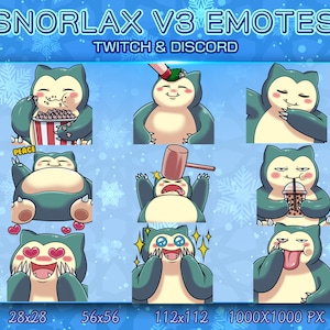 Snorlax Emotes/ SnorlaxChibi/ Emotes Discord/ Emotes Twitch