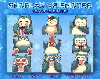 Snorlax Emotes/ SnorlaxChibi/ Emotes Discord/ Emotes Twitch