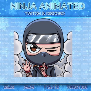 Animated ninja Emotes/ ninja Chibi/ Emotes Discord/ Emotes Twitch/ ninja emotes
