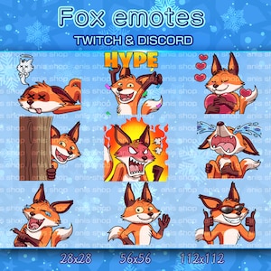 Fox Emotes/ Fox Chibi/ Emotes Discord/ Emotes Twitch/ Animal Emotes