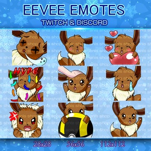 Emotes de Evee/Evee Chibi/Emotes de Discord/Emotes de Twitch/Paquete de emotes