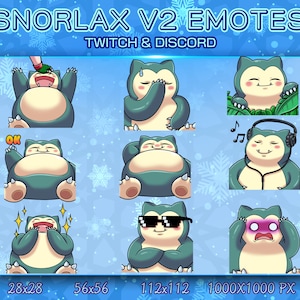 Snorlax 2 Emotes/ SnorlaxChibi/ Emotes Discord/ Emotes Twitch