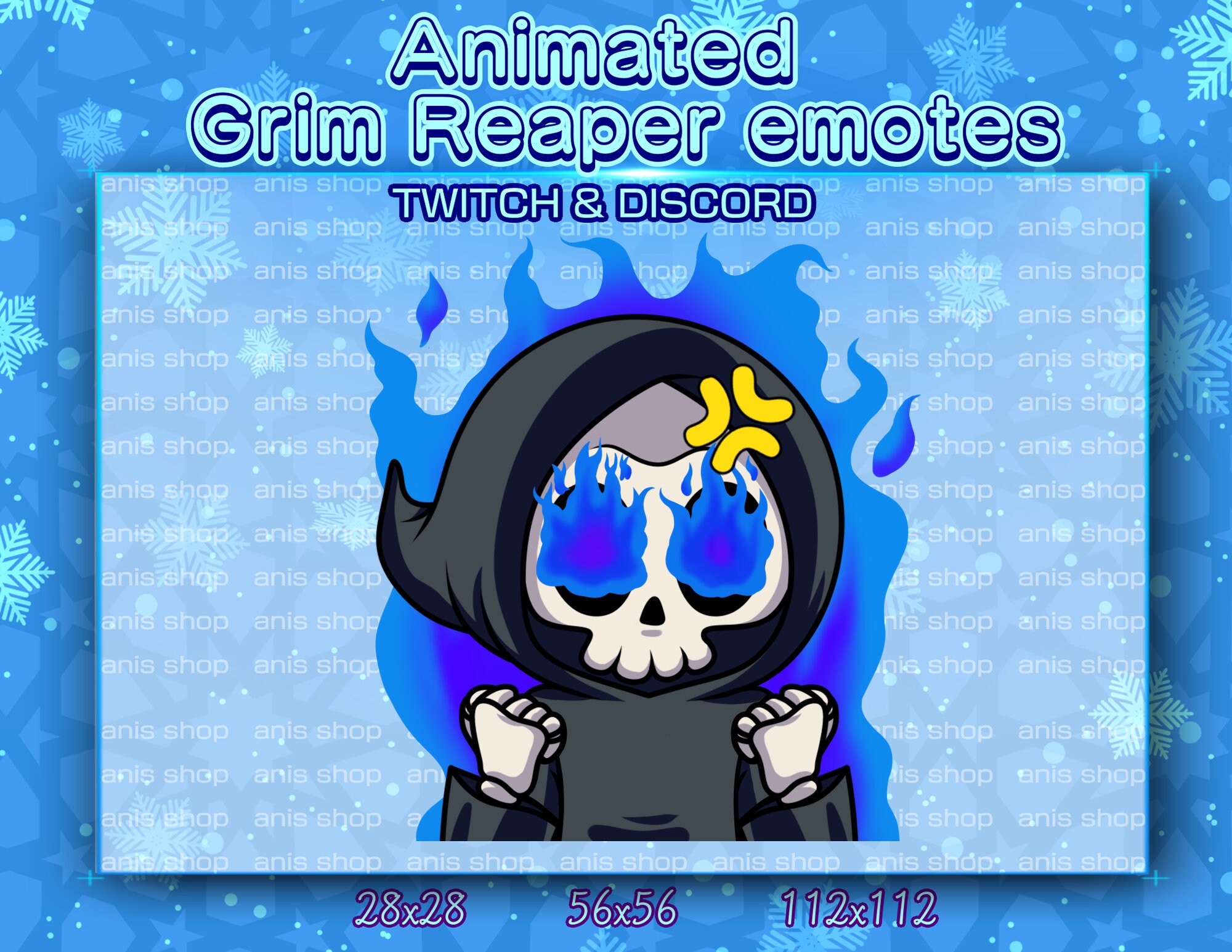 Animated Grim Reaper Rage Emotes/ Grim Reaper Chibi/ Emotes Discord