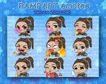 Apex Legends RAMPART emotes/ Apex Legends RAMPART cute/ Apex Legends RAMPART chibi/ emotes twitch/ emotes chibi/ emotes bundle