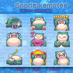 Snorlax Emotes/ SnorlaxChibi/ Emotes Discord/ Emotes Twitch