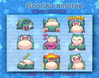 Snorlax Emotes/ SnorlaxChibi/ Emotes Discord/ Emotes Twitch