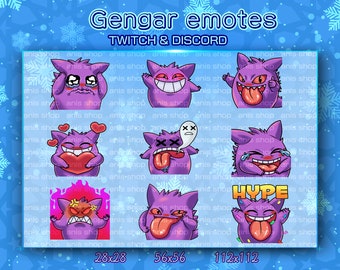 Gengar Emotes/ Gengar  Chibi/ Emotes Discord/ Emotes Twitch