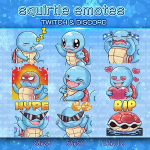 Emotki Squirtle'a/ Squirtle Chibi/ Emotki Discord/ Emotki Twitch