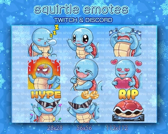 Squirtle Emotes/ Squirtle Chibi/ Emotes Discord/ Emotes Twitch