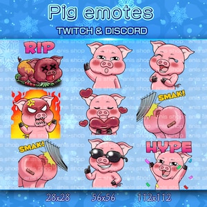 Pig Emotes/ Pig Chibi/ Emotes Discord/ Emotes Twitch/  Emotes