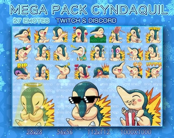 cyndaquil mega pack Emotes/ cyndaquil Chibi/ Emotes Discord/ Emotes Twitch/emotes bundle