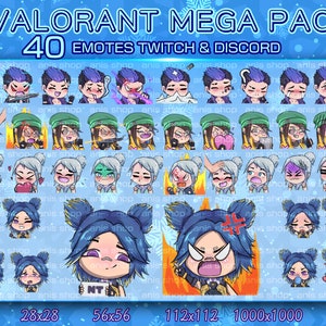 valorant mega pack emotes/ valorant mega pack cute/ valorant mega pack chibi/ emotes twitch/ emotes chibi/ emotes bundle
