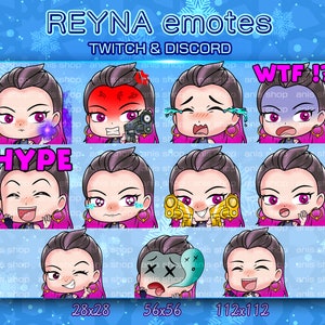 dappere reyna emotes/ dappere reyna schattig/ dappere reyna chibi/ emotes twitch/ emotes chibi/ emotes bundel