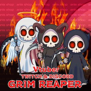 Live2d Vtuber Grim Reaper / Vtuber Discord/ Vtuber Twitch/ Vtuber Modello per uso commerciale più colori Pronto all'uso Live2D Corpo intero