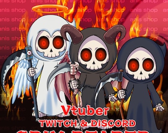 Live2d Vtuber Grim Reaper  / Vtuber Discord/ Vtuber Twitch/ Vtuber Model for Commercial multiple colors Ready to Use Live2D Full Body