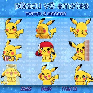 Pikachu v3 Emotes/ PikachuChibi/ Emotes Discord/ Emotes Twitch