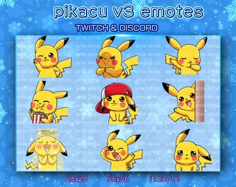 Pikachu v3 Emotes/ PikachuChibi/ Emotes Discord/ Emotes Twitch