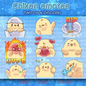 Chiken Emotes/ Chiken Chibi/ Emotes Discord/ Emotes Twitch/  Emotes