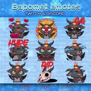 Baphomet Emotes/ Baphomet Chibi/ Emotes Discord/ Emotes Twitch