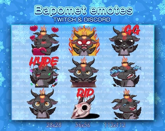 Baphomet Emotes/ Baphomet Chibi/ Emotes Discord/ Emotes Twitch
