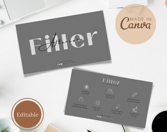 Filler Aftercare Card Design Templates, Aesthetic Beauty (Editable, Printable)