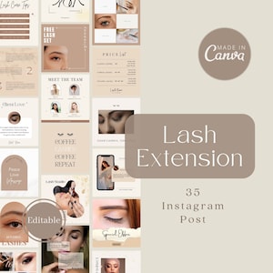 Lash Tech Instagram Post| Lash Artist Instagram Templates| Eyelashes Extension Posts| Esthetician beauty Posts| Social Media Canva Templates