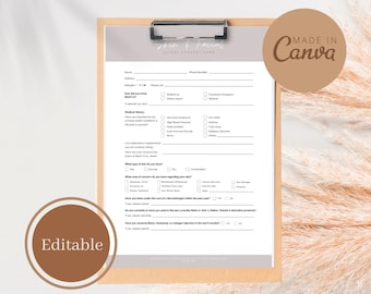 Skin & Facial Consent Form: Editable Medical History Template (Canva)