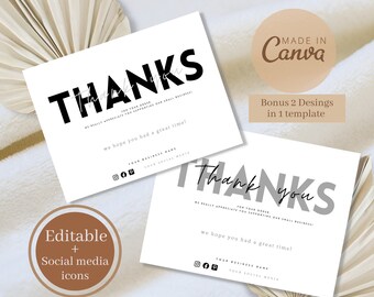 Jewelry Care Card Template: Minimalist Thank You Card (Canva Editable, 4x3 inches)
