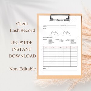 Wimperextensions Klantkaartformulier, klantinformatieformulieren, direct downloaden, afdrukken of digitaal gebruiken Goodnotes.*Klaar voor gebruik*