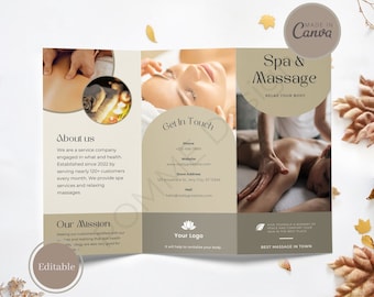 Massage Trifold Brochure: Canva Template (A4)