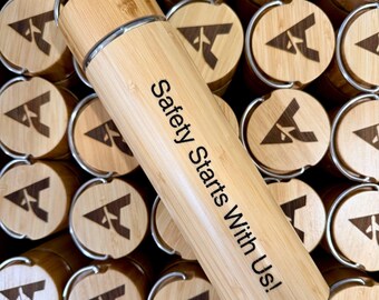 Personalized Tea Tumbler Birthday Gifts Custom Name Bamboo Tea Thermos Water Bottle Gift for Him, Women Gift Ideas Christmas Custom Gifts