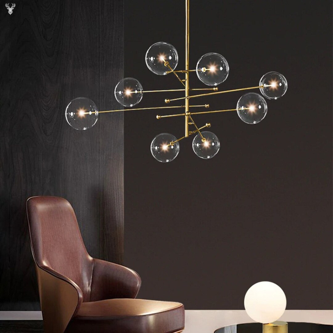 Modern Glass Ball Chandelier Lighting, Minimalist Light Fixtures ...
