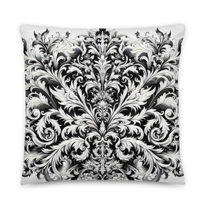 Victorian Frost Damask Pillow, White Damask Pillow, Victorian Gothic Home decor, Luxury Decor, gifts for her