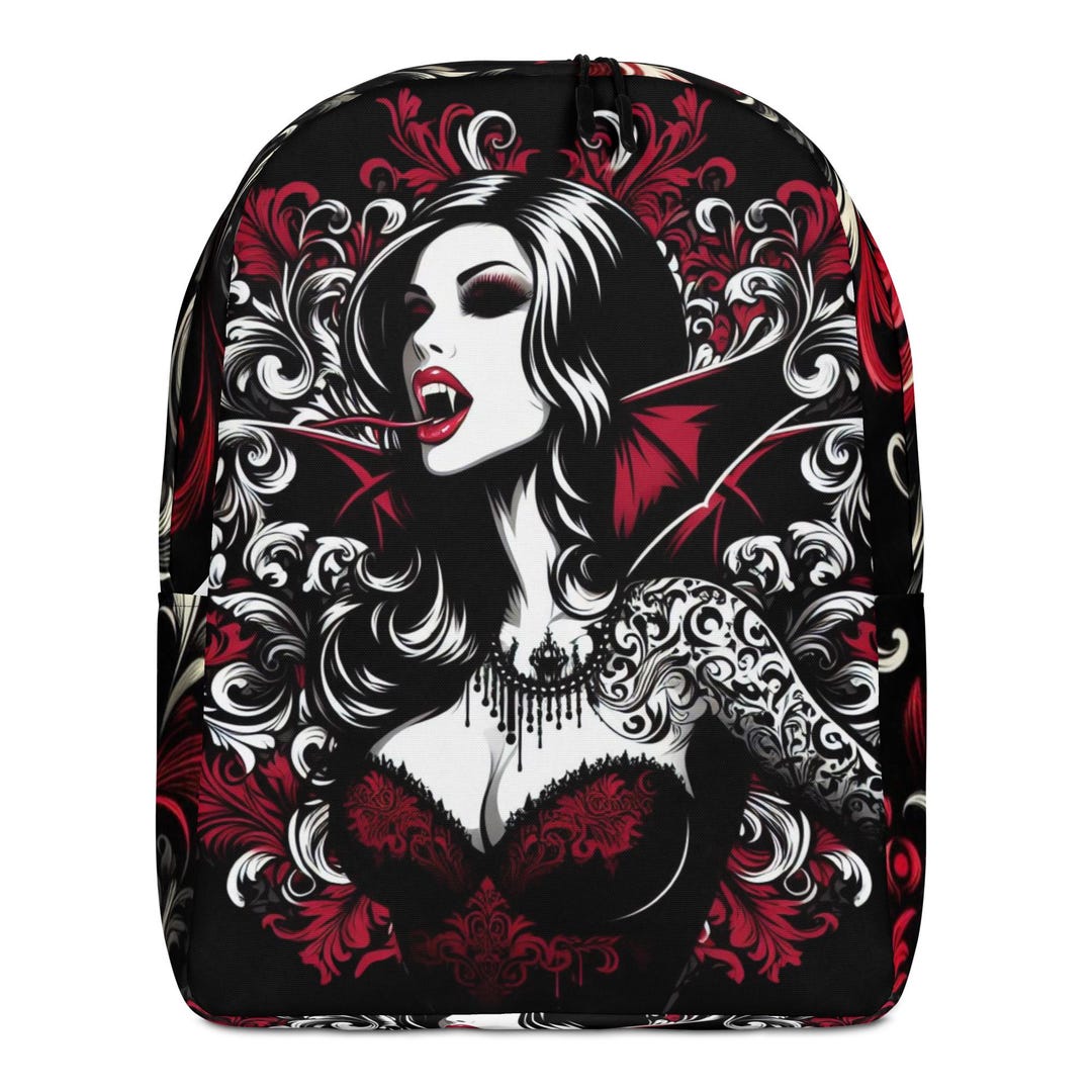 Vampire Backpack Clips Gothic Vampire Queen Backpack: Red Baroque Tattoo Art - Etsy