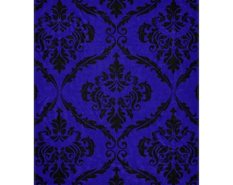 Blue Bat Damask Sherpa blanket, Victorian Gothic Blanket, Bat Blanket, Gothic Bedroom