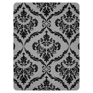 Grey Bat Damask Sherpa blanket, Victorian Gothic Blanket, Bat Blanket, Gothic Bedroom