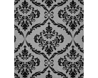 Grey Bat Damask Sherpa blanket, Victorian Gothic Blanket, Bat Blanket, Gothic Bedroom