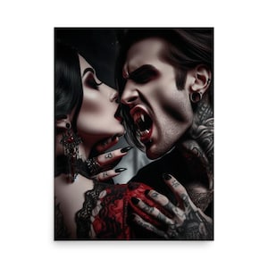 Dark Desires Vampire Print, Gothic Art, Gothic Home Decor, Dark Romance