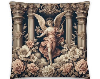 Wings of the Abyss, Dark Vintage Baroque Angel Pillow (Insert Included)