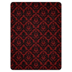 Vintage Red Black Bat Damask Sherpa blanket