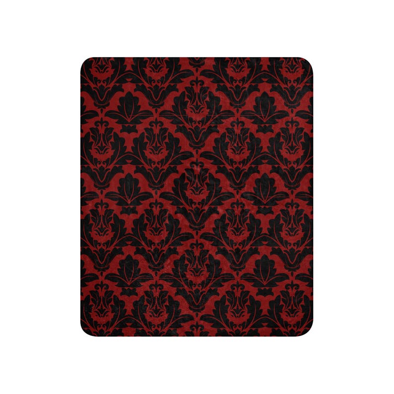 Vintage Red Black Bat Damask Sherpa blanket