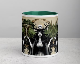 Woodland Witch Mug, Nature, Priestess, Witchy gifts, Witchcraft mug, Pagan gifts, Dark Forest