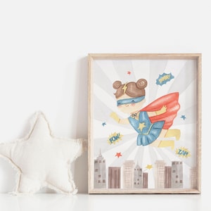 Superhero girl, Printable superhero wall art, Playroom print, Girls bedroom decor, Superhero poster