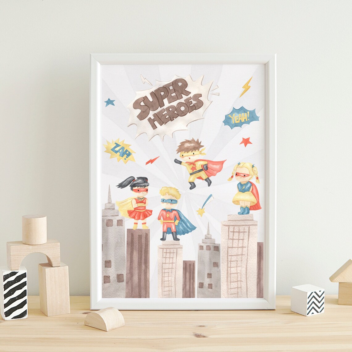 Superheroes Printable Wall Art Superheroes Room Art - Etsy