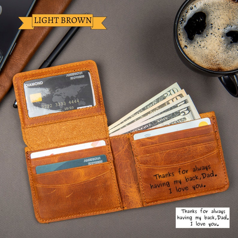Christmas Gift, Personalised Engraved Men's Leather Wallet, Personalized custom logo, Gift for Dad/Him, Personalized Wallet, Mens Wallet, Engraved Wallet, Groomsmen Wallet, Leather Wallet,Custom Wallet, Boyfriend Gift for Men, Father Day Gift