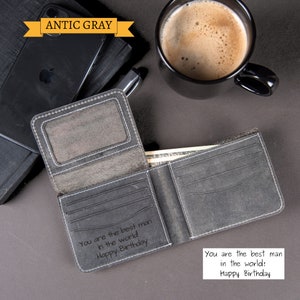 Christmas Gift, Personalised Engraved Men's Leather Wallet, Personalized custom logo, Gift for Dad/Him, Personalized Wallet, Mens Wallet, Engraved Wallet, Groomsmen Wallet, Leather Wallet,Custom Wallet, Boyfriend Gift for Men, Father Day Gift